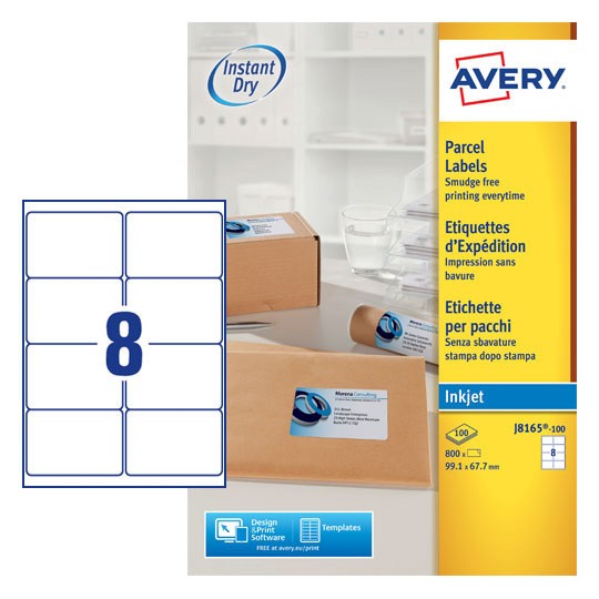parcel labels j8165 100 avery avery j8165 template