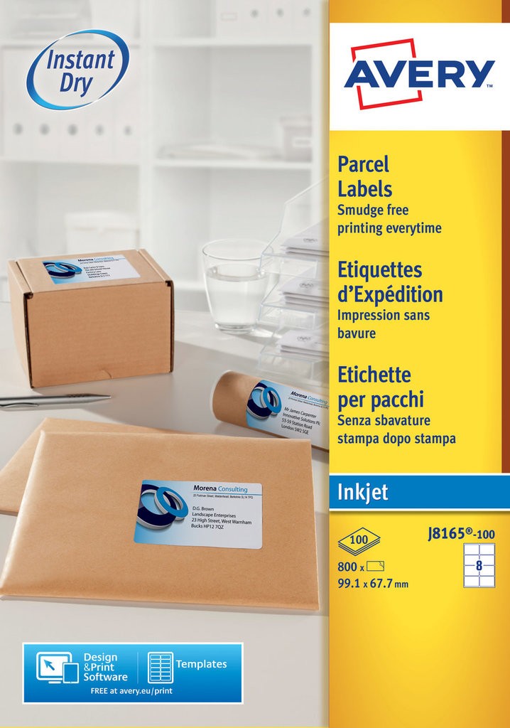 Parcel labels j8165 100 avery