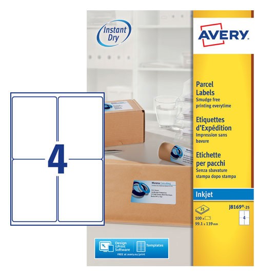 Parcel Labels | J8169-25 | Avery