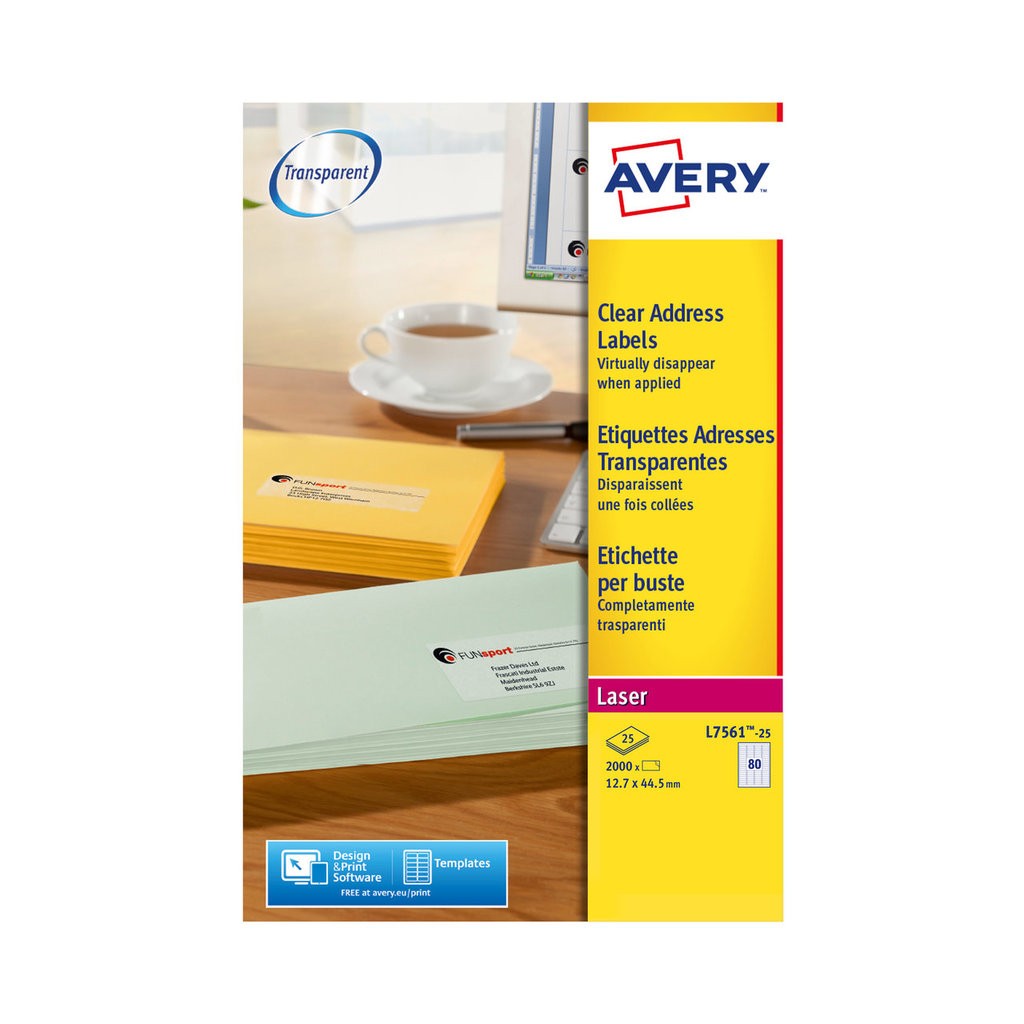 crystal clear labels l7561 25 avery