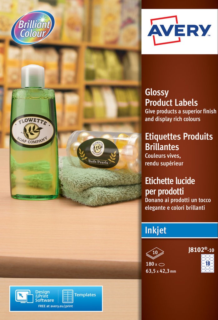 Oval Glossy labels | J8102-10 | Avery