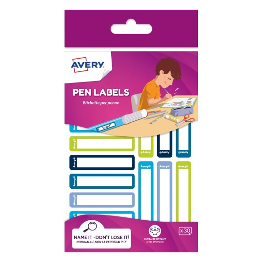 Pen Labels Green/Blue, 50 x 10 mm