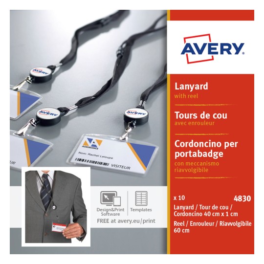 Avery 4830 Lanyard with Reel