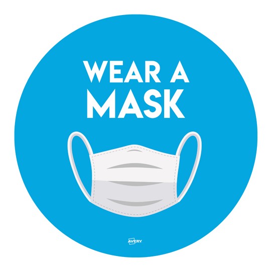 Covid/Coronavirus Wear a Face Mask A4 Label Sign, COVWMA4