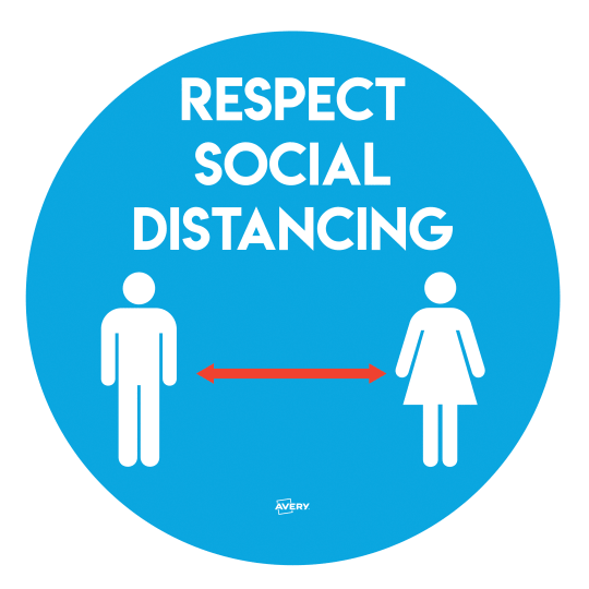 Avery Round Social Distancing Poster COVSD275G