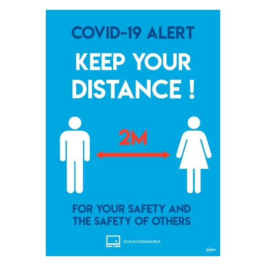 Avery COVID Social Distancing Signs - Coronavirus keep two meters apart