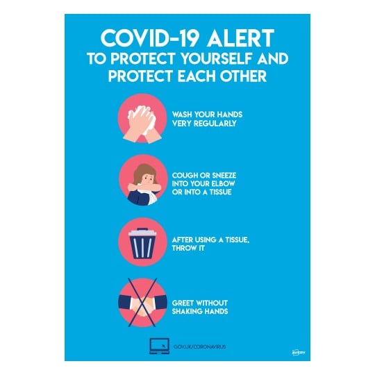 Avery COVID Sign - Coronavirus Prevention A3 Poster COVVPA3