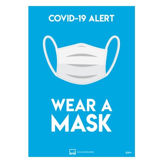 Wear a Face Mask Signs, COVID-19 Signage, Avery UK