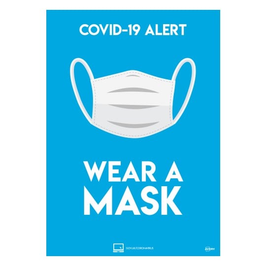 Avery COVID Sign - Coronavirus Wear a Face Mask A4 Poster COVWMA4