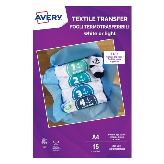 Avery MD1044 Laser textile transfer paper