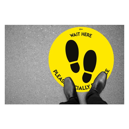 Avery COVID Social Distancing Floor Decal - Coronavirus Please socially distance floor sticker sign