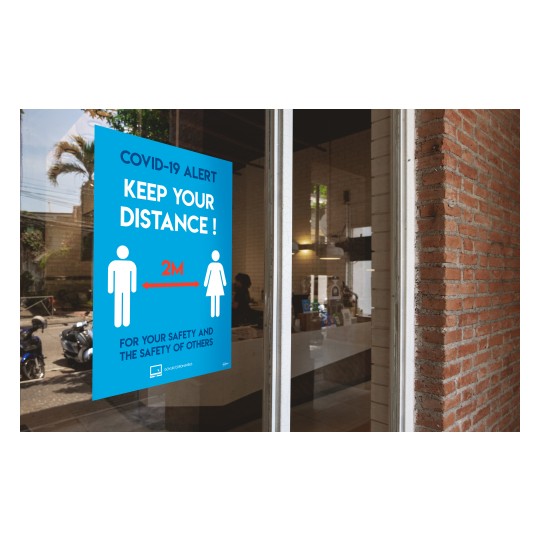 Avery COVID Social Distancing Sign - Coronavirus keep two metres apart posters fro retail