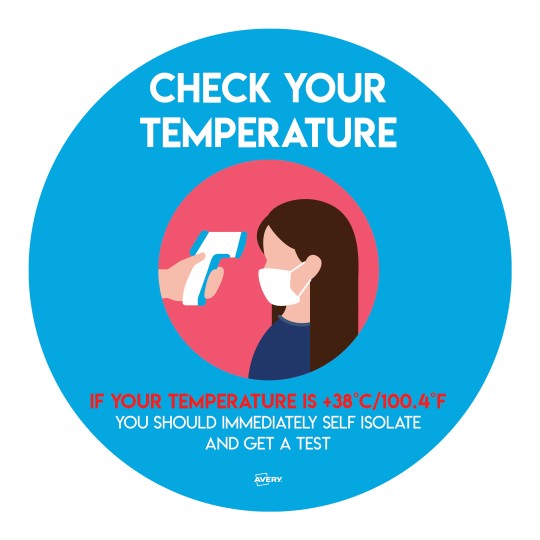 product_covid-19_Check your Temperature Circular Sign - COVTEMP275