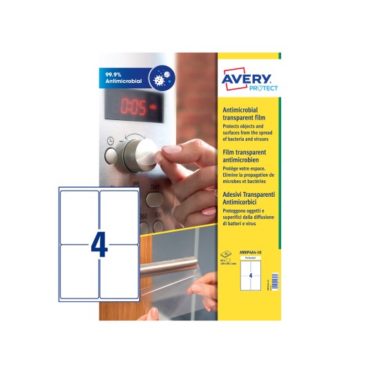 Avery Antimicrobial Film Labels - AM0P4A4-10