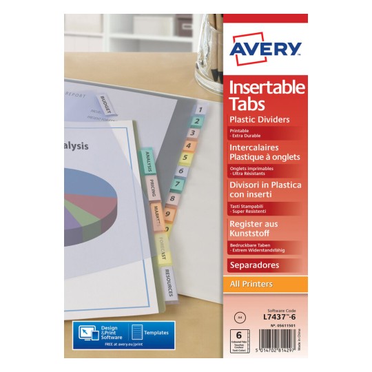 Insertable Tab Dividers, 05610501 05611501