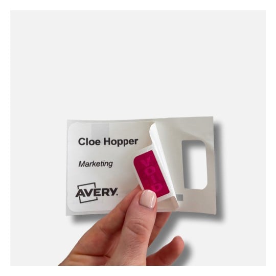 Roll of Self-Adhesive Visitor Badges with Expiring Tabs 4851E-THR