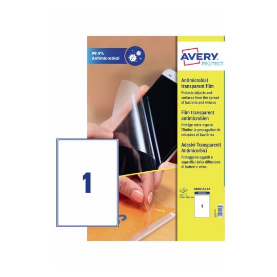 Antimicrobial-Coated Film A4 Labels AM001A4-10 Content: 10 Labels / 10 Sheets