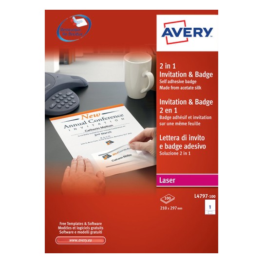 2-in-1 Invitation & Name Badge L4797-100