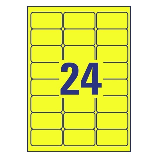 Coloured Labels, L6035, 20 sheets L6035-20 63.5 x 33.9 mm