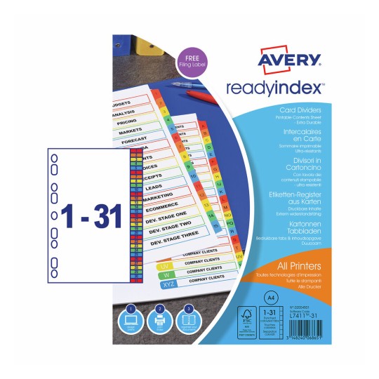 Ready Index™ Dividers, 02004501 02004501