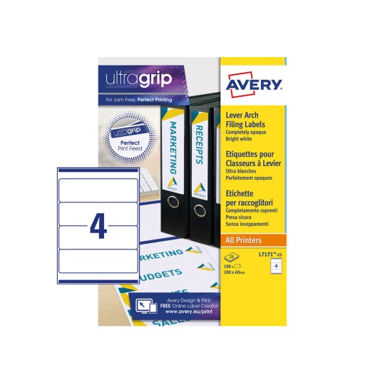 Filing Labels, L7171, 25 L7171-25 Content: 100 Labels / 25 Sheet
