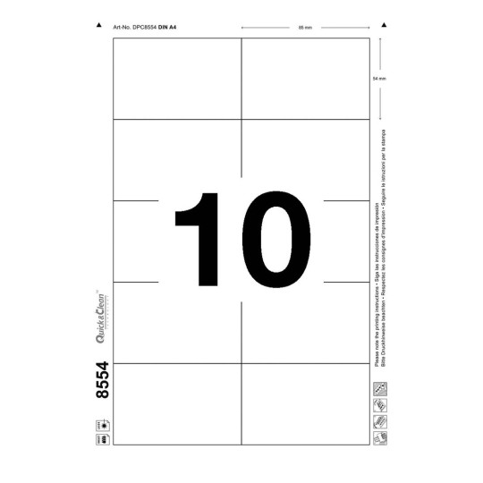 Printable Inserts 8554 8554 85 x 54 mm