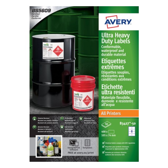 Ultra Resistant Labels B3427-50
