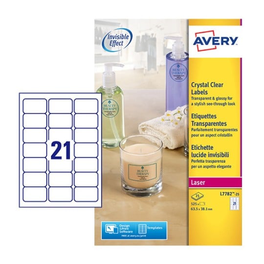Crystal Clear labels L7782-25