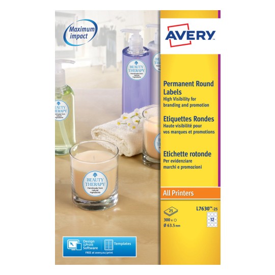 Round Product Labels L7630-25
