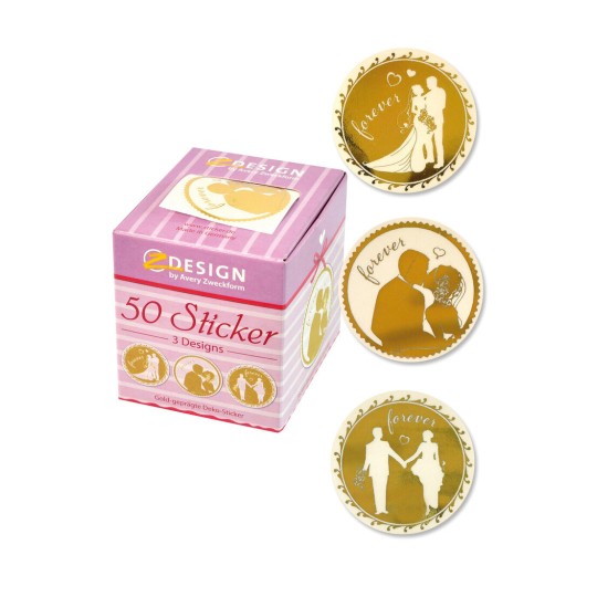 Round Gold Wedding ZDesign Stickers 56812