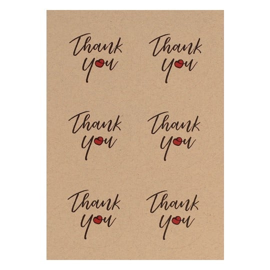 Thank You Round Kraft Stickers ATY01 40 mm