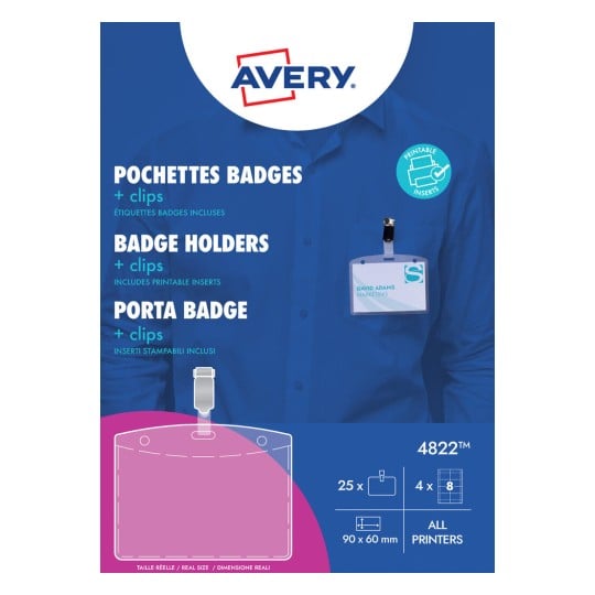 25 Clip Badge Holders 4822