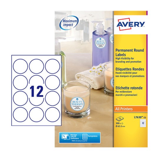 Round Product Labels L7630-25