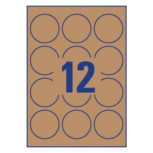 Round Kraft Labels L7106-20 60 mm