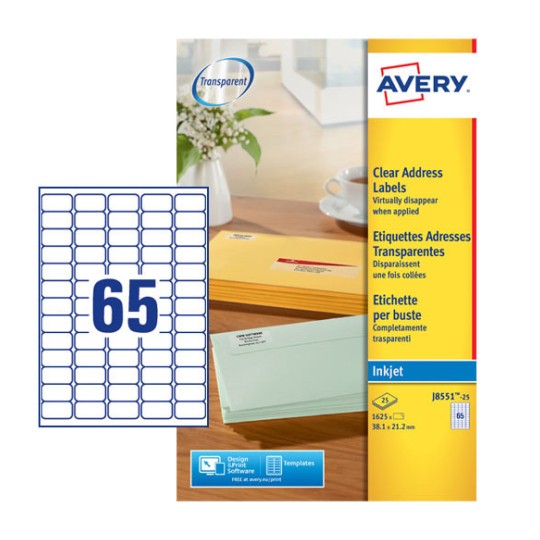 Address Labels J8551-25 Content: 1625 Labels / 25 Pack