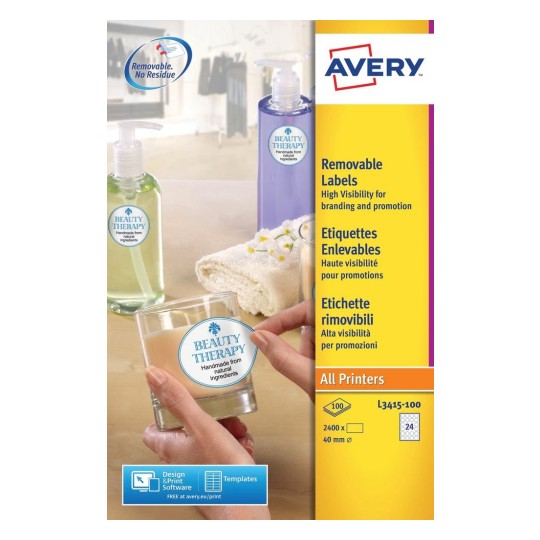 Avery round labels 40mm