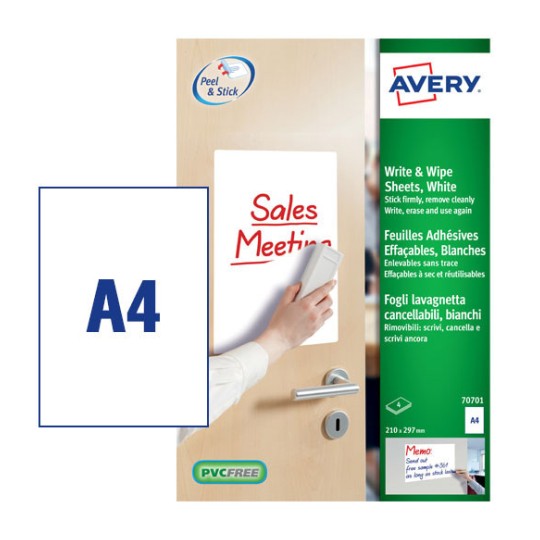 Write & Wipe Sheets 70701 Content: 4 Labels / 4 Sheet