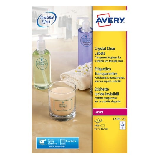 Crystal Clear labels L7781-25