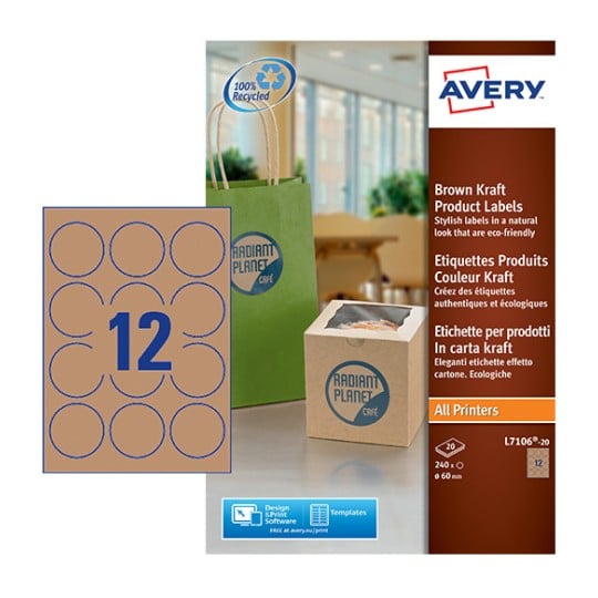 Round Kraft Labels L7106-20