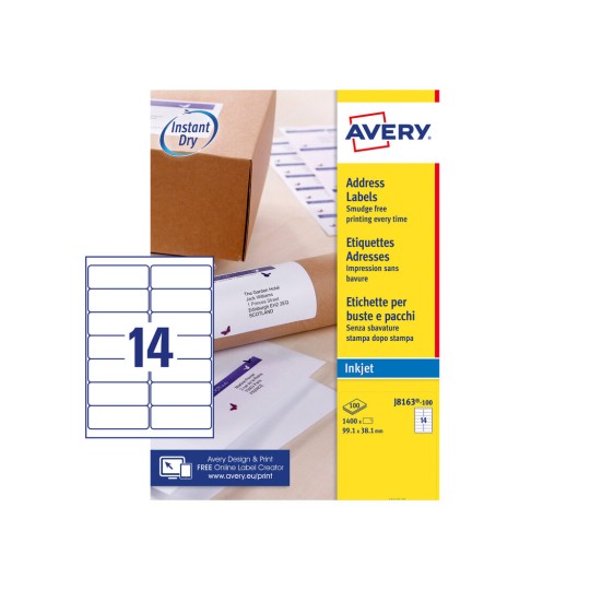 Address Labels J8163-100 Content: 1400 Labels / 100 Sheet