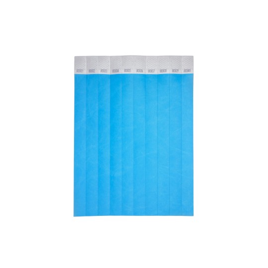 The image shows a stack of blue disposable paper sheets, possibly for use in medical or hygienic settings. Each sheet has a numeric code printed on the top, indicating a sequence.