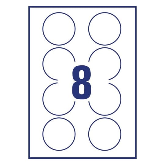 Removable Round Labels L4852REV-25 63.5 mm