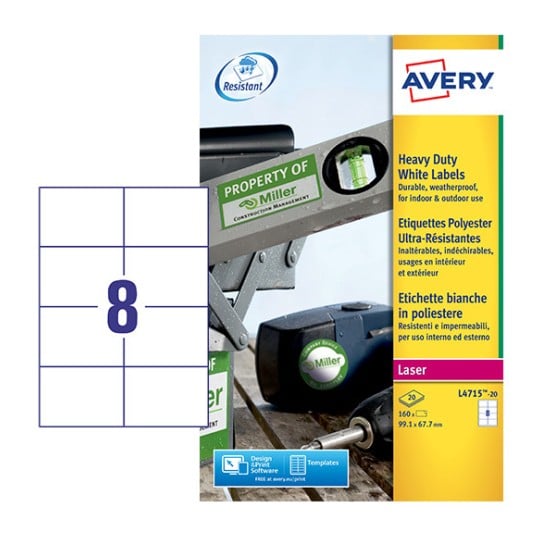 Weatherproof Film Labels L4715-20