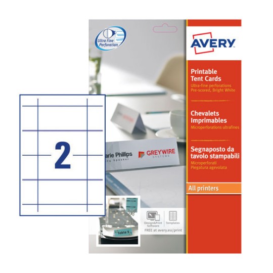 Tent Cards L4795-20 Content: 40 Labels / 20 Sheet