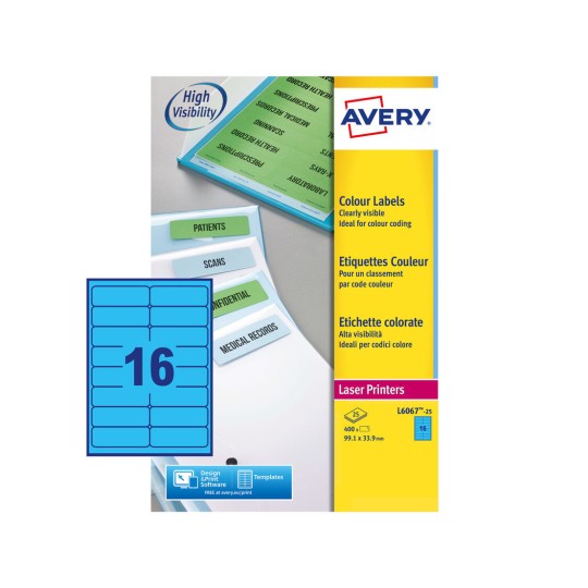 Coloured Labels L6067-25 Content: 400 Labels / 25 Labels