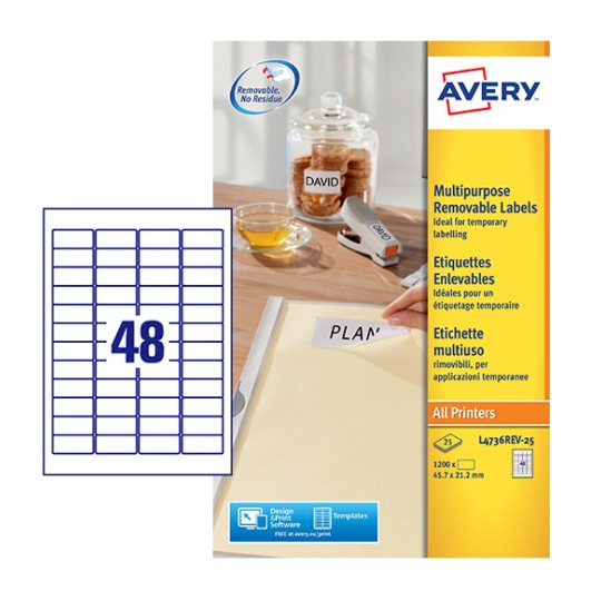 Mini Multipurpose Labels L4736REV-25 Content: 1200 Labels / 25 Sheet