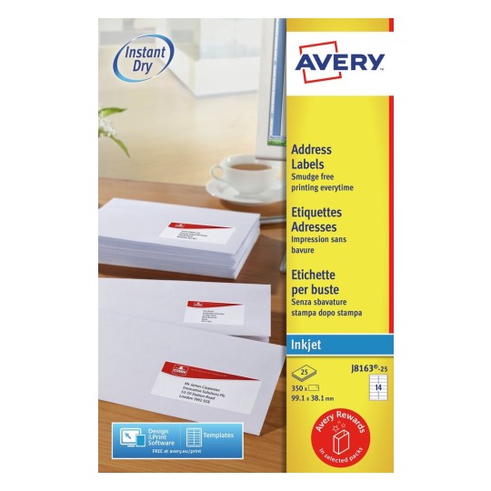 Address Labels, J8163, 25 sheets J816325 Avery