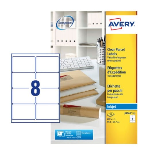 Parcel Labels J8565-25 Content: 200 Labels / 25 Sheet