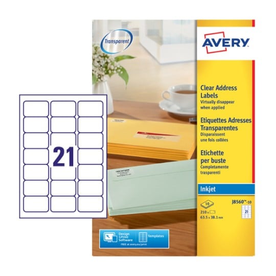 Address Labels J8560-10 Content: 210 Labels / 10 Sheet