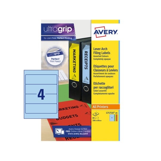 Filing Labels, L7171A, 20 L7171A-20 Content: 80 Labels / 20 Sheet